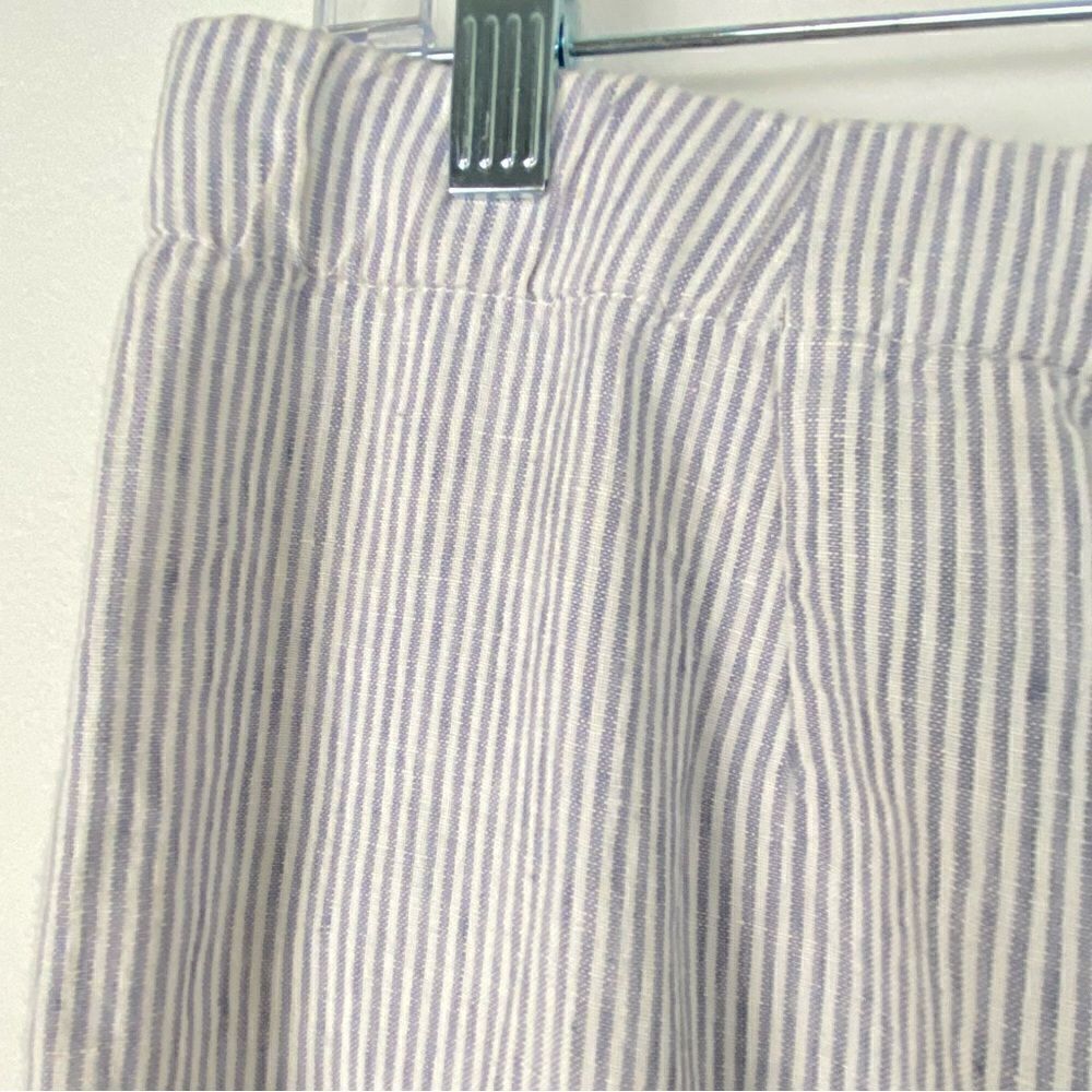 J Jill Love Linen Women’s Ankle Pants Blue & White Striped Lightweight Size S - Picture 8 of 14
